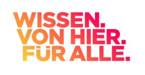 Bild vergr&ouml;&szlig;ern: Wissen von hier f&uuml;r alle Schriftzug